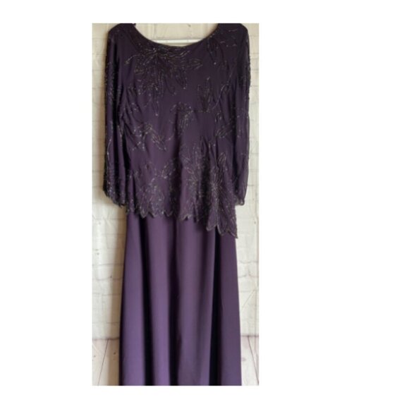 **J Kara** Women's Boat Neck Asymmetrical Beaded Dress 12 NWT - Picture 4 of 6